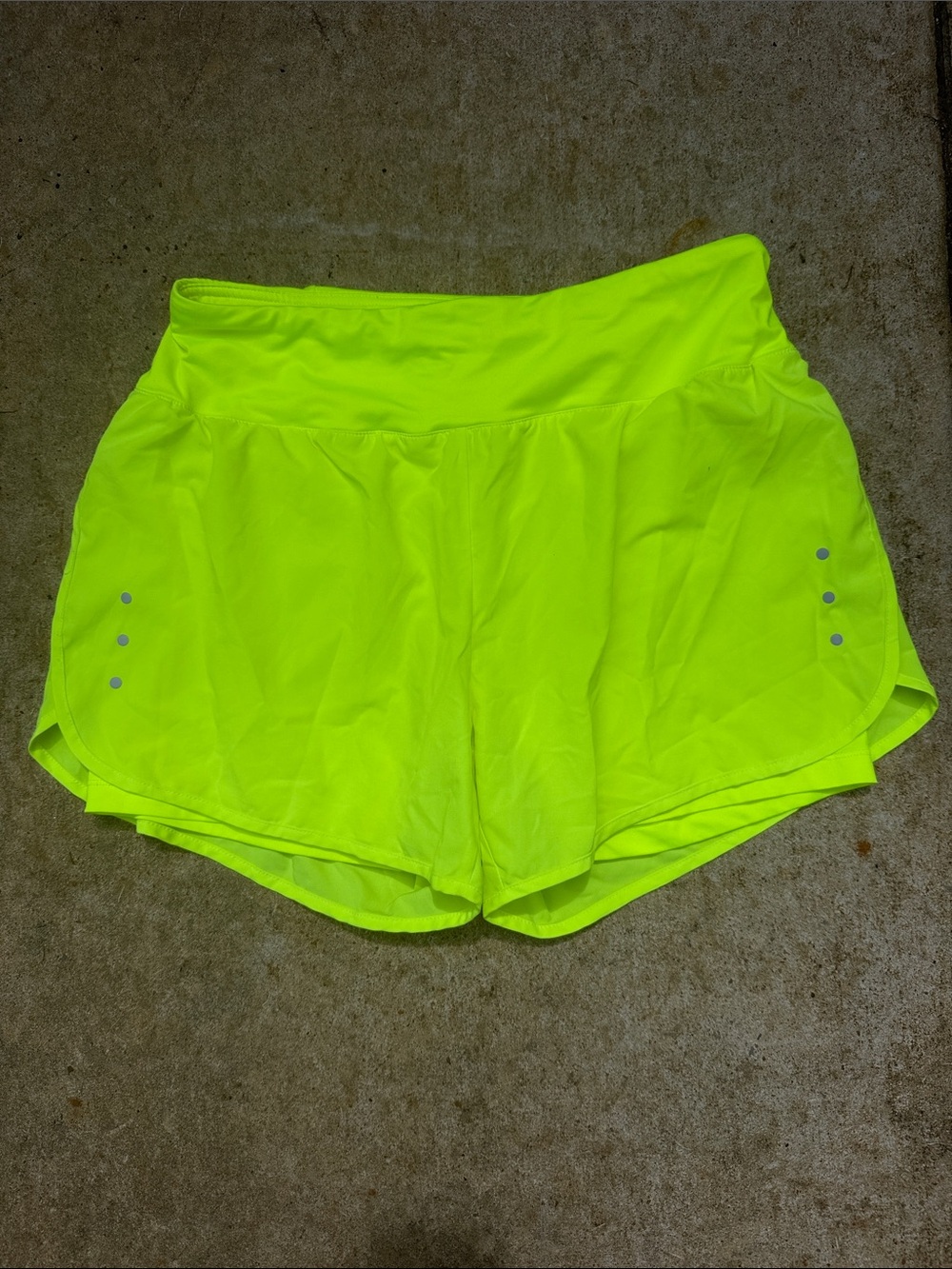 Women's High-Visibility Neon Yellow Athletic Running Shorts